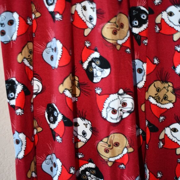 LA Winner Women's Red Christmas Cats Kitties Stretch Leggings Size S - Picture 3 of 5